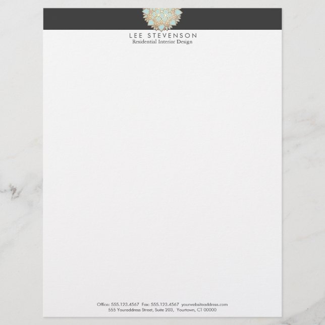 Gold Lotus Letterhead Briefbogen (Vorderseite)