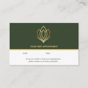 Gold Lotus Logo Grün Yoga für Wellness-Massage Visitenkarte