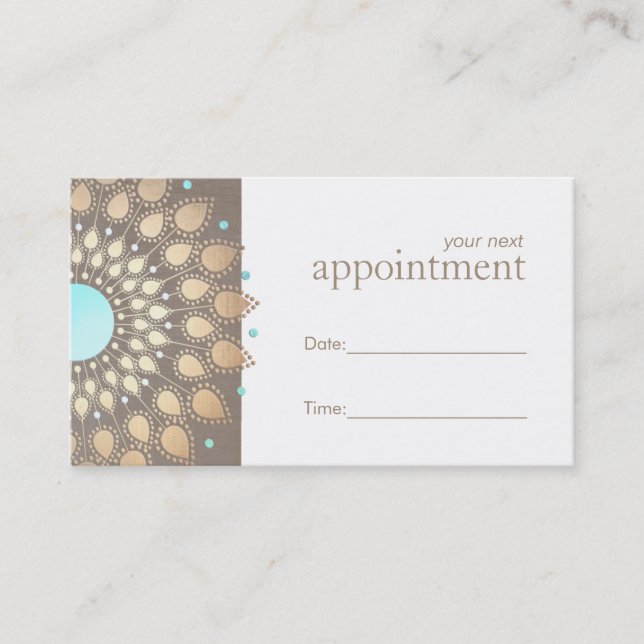 Gold Lotus Mandala Therapeut Erinnerung für Ernenn Terminkarte (Vorderseite)