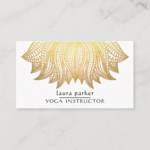 Gold Lotus Mandala Yoga Trainer Meditation Visitenkarte