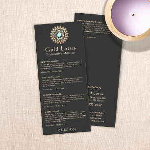 Gold Lotus Massage Therapist Liste des prix Menu