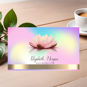 Gold Lotus Ombre Holografischer Yoga-Instructor Visitenkarte
