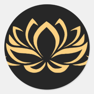 Gold Lotus Runder Aufkleber