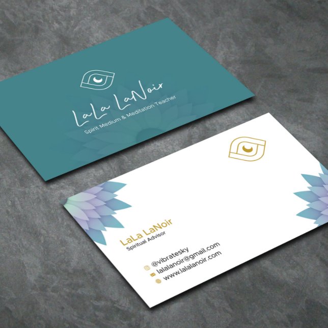 Gold Lotus Spirit Medium & Meditation Lehrer Visitenkarte (Von Creator hochgeladen)