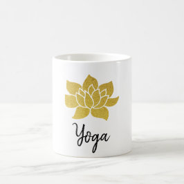 *~* Gold Lotus Yoga Golden Lotus White Kaffeetasse