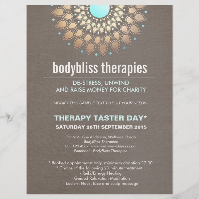 Gold Lotus Yoga Holistic Health Therapeut Flyer (Vorne)
