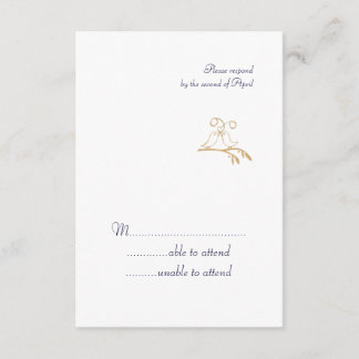 Gold Love Birds UAWG RSVP Karte
