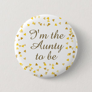 Gold Love Hearts Baby Shower / Sprinkle / Paare Button