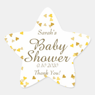 Gold Love Hearts Baby Shower / Sprinkle / Paare Stern-Aufkleber
