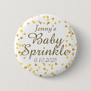 Gold Love Hearts Baby Sprinkle / Shower / Paare Button