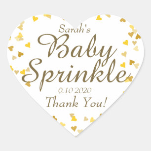 Gold Love Hearts Baby Sprinkle / Shower / Paare Herz-Aufkleber