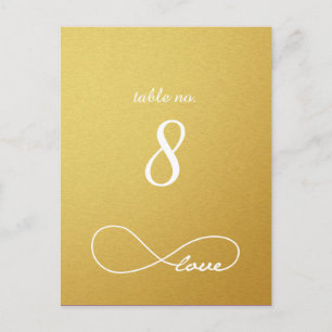 Gold Love Infinity Mariage Tableau Numéro Cartes