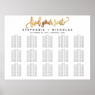 Gold Lovely Script Typografy Wedding Poster