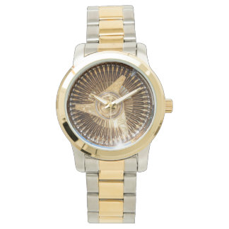 Gold Lowrider Low Rider Wire Wheels Armbanduhr
