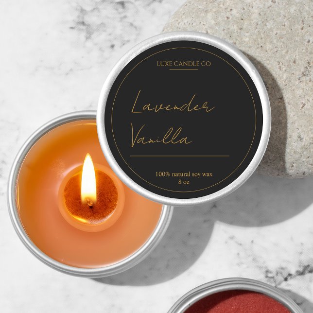 Gold & Lux Candle Round-Label Runder Aufkleber (Von Creator hochgeladen)
