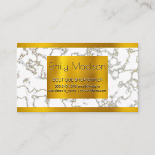 Gold Lux Metal Trial   Weißes Marmor Gold Textur Visitenkarte