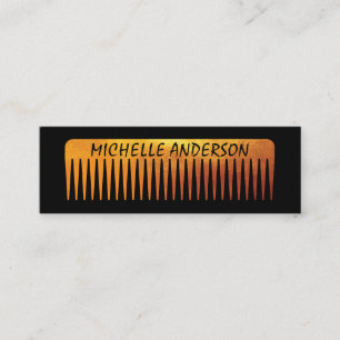 Gold Luxe Comb Hair Stylist Mini Visitenkarte