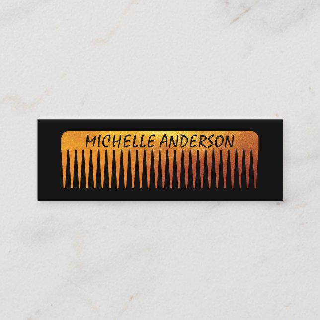 Gold Luxe Comb Hair Stylist Mini Visitenkarte (Vorderseite)