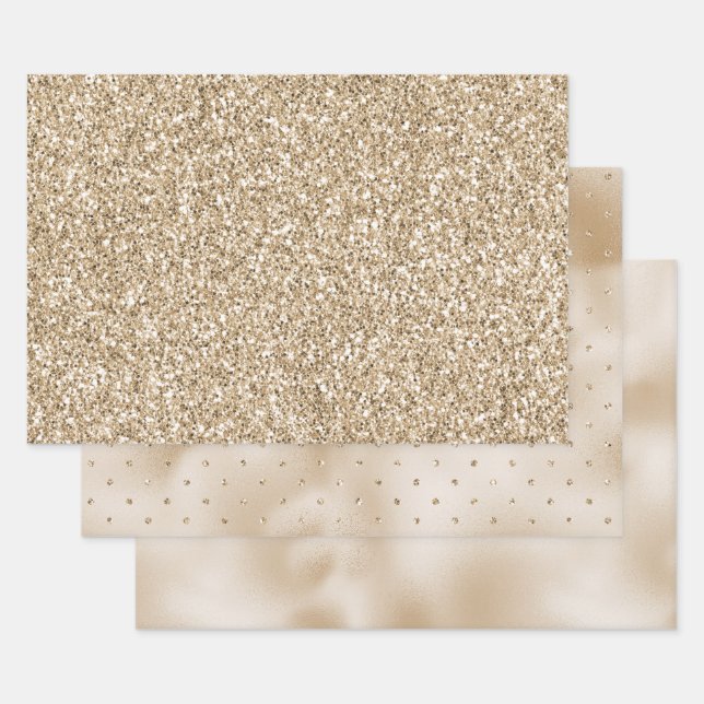 Gold Luxe Glitzer Geschenkpapier Set (Set)