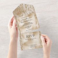 Gold Luxe Glitzer Zebra Print