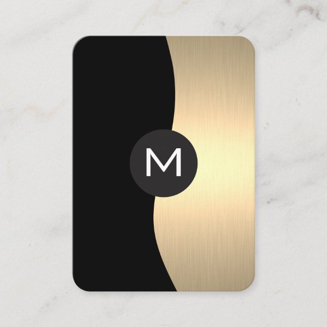 Gold Luxe Monogram Visitenkarte (Vorderseite)