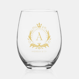 Gold Luxury Crown Weinglas Ohne Stiel