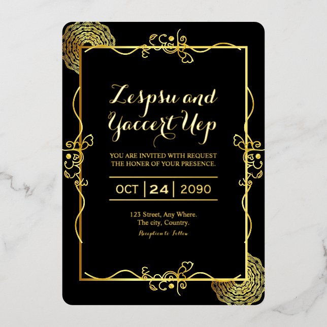 Gold Luxury Invitation Card Gold Foil (Recto)