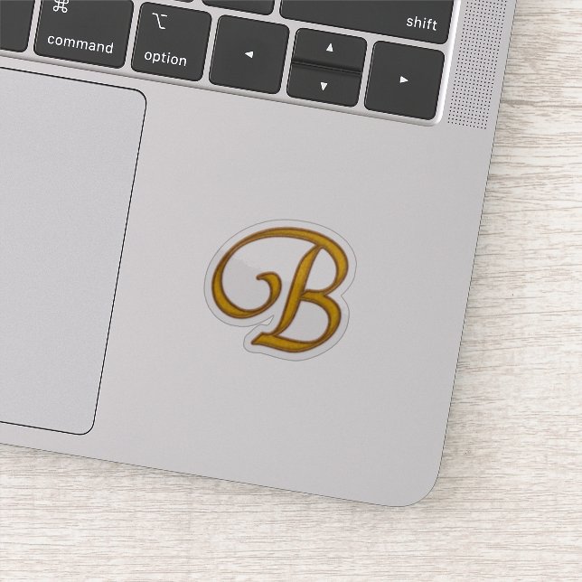 Gold Luxury Monogram B Aufkleber (Detail)