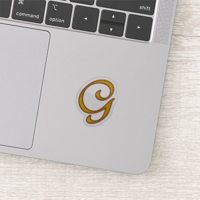 Gold Luxury Monogram G Aufkleber (Detail)