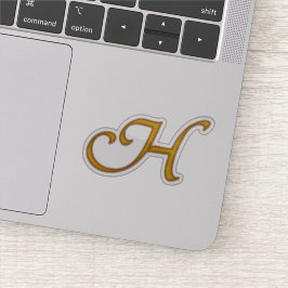 Gold Luxury Monogram H Aufkleber
