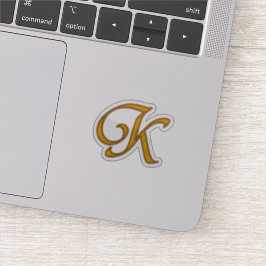 Gold Luxury Monogram K Aufkleber