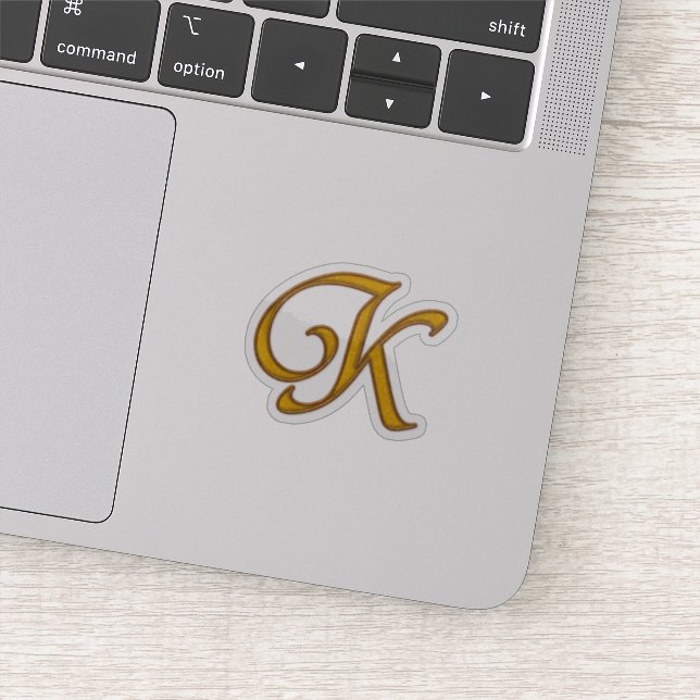 Gold Luxury Monogram K Aufkleber (Detail)