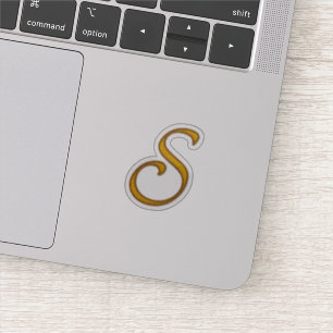 Gold Luxury Monogram S Aufkleber