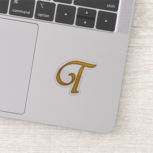 Gold Luxury Monogram T Aufkleber (Detail)