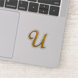 Gold Luxury Monogram U Aufkleber