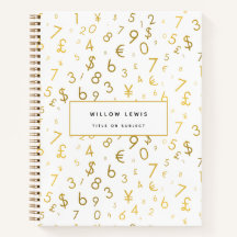 Gold Luxury Numbers & Currency Symbols Muster