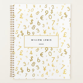Gold Luxury Numbers & Currency Symbols Muster Planer