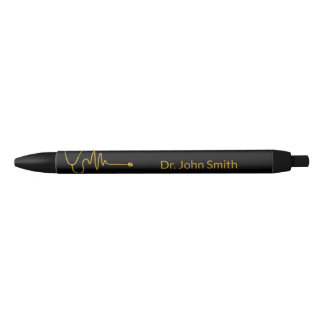Gold Luxury Stethoscope ECG Wave EKG Line Medical Kugelschreiber