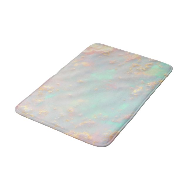 Gold Luxury Trendy Blush Pink Soft Mint Collection Badematte (Schrägansicht)