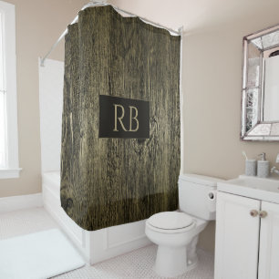 Gold Luxury Wood Grain Duschvorhang