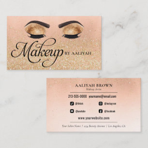 Gold Luxus Glam Eyes Beauty Salon Business Card Visitenkarte