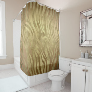 Gold Luxus Luxuriös Zebra Dschungel Safari Glam Duschvorhang