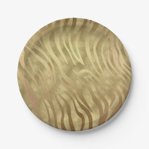 Gold Luxus Luxuriös Zebra Dschungel Safari Glamour Pappteller