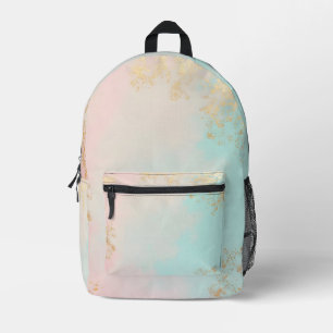 Gold Luxus Moderne Blush Pink Soft Mint Kollektion Bedruckter Rucksack
