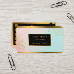 Gold Luxus Moderne Blush Pink Soft Mint Kollektion Visitenkarte