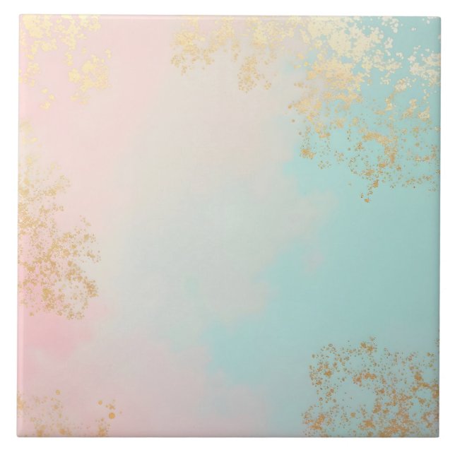 Gold Luxus Moderne Rosé-Weichmint-Sammlung Fliese (Vorderseite)