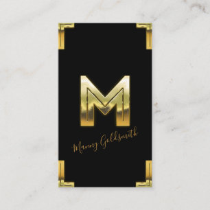 Gold M Initialen und Borders Visitenkarte