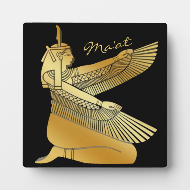 Gold Ma'at ägyptische Geistesjustizgöttin Fotoplatte (Vorderseite)
