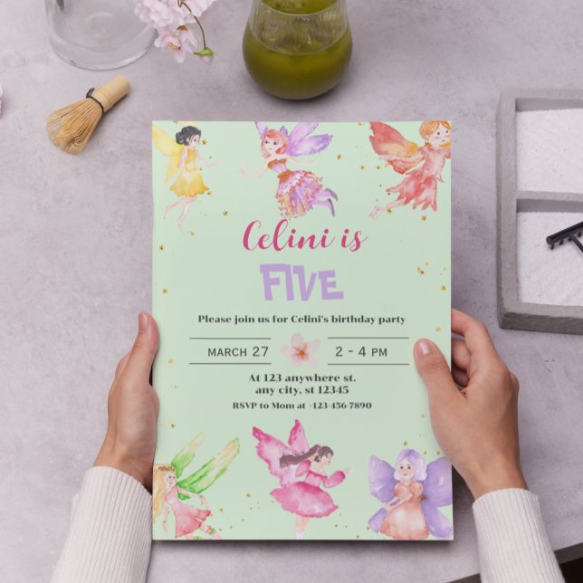 Gold Magical Fairy Birthday Einladung (Gold Magical Fairy Birthday Invitation)