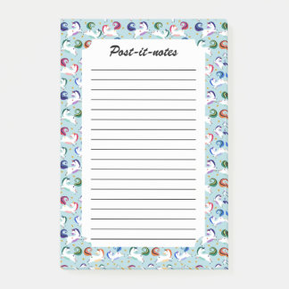 Gold Magical Star Rainbow Unicorn Post-it Klebezettel